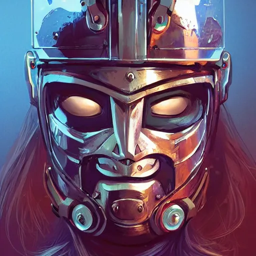 Image similar to cyberpunk viking helmet mask warrior goddess robot ninja fantasy, art gta 5 cover, official fanart behance hd artstation by jesper ejsing, by rhads, makoto shinkai and lois van baarle, ilya kuvshinov, ossdraws