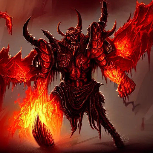 Prompt: a demon in the style of DiabloII fanart, detailed, 4k