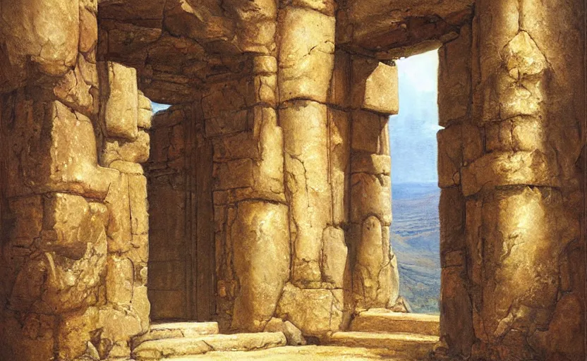 Prompt: doorway to an ancient world by James Gurney