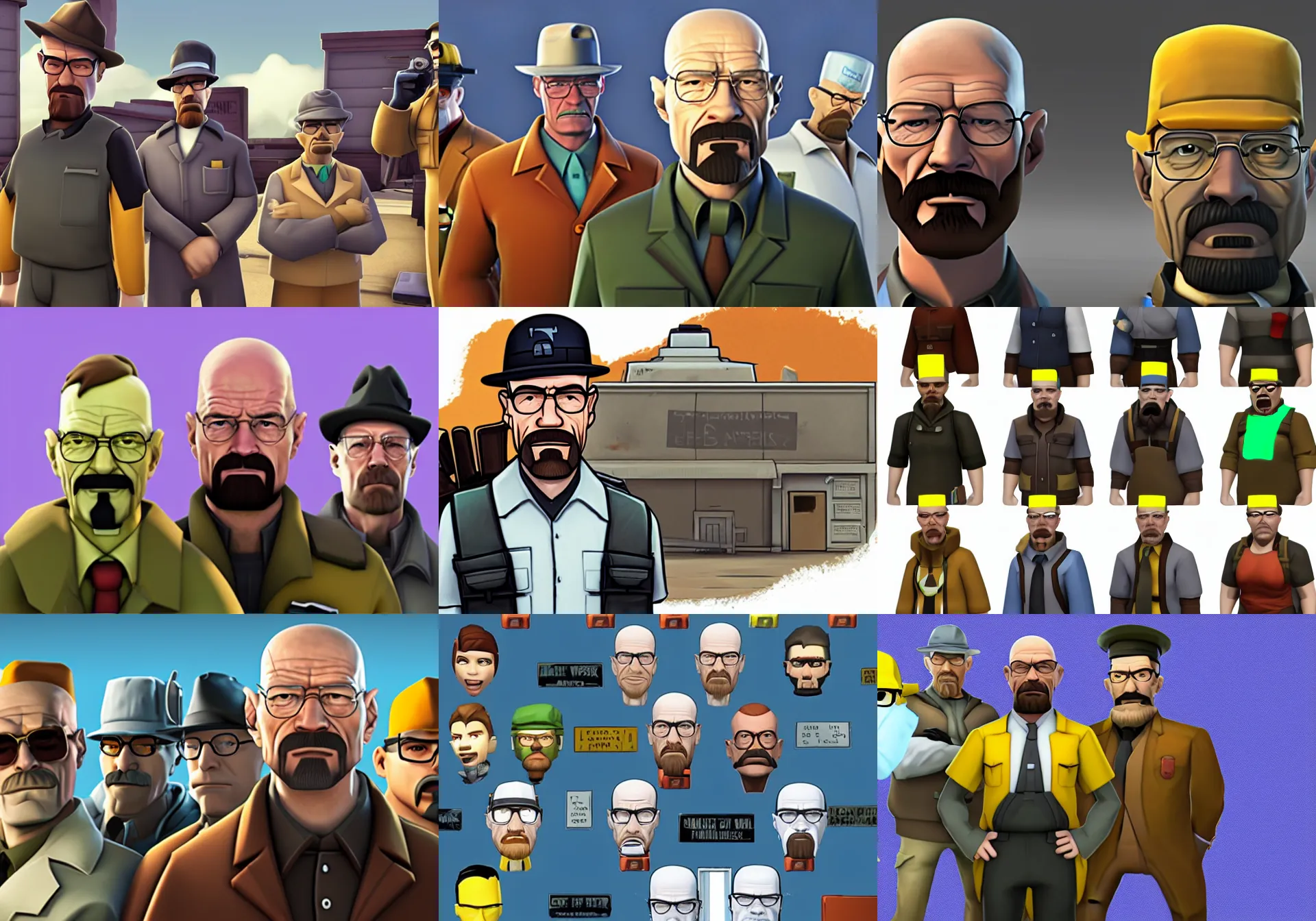 Prompt: team fortress 2 walter white class