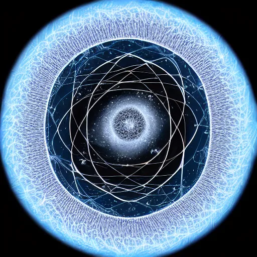 Prompt: 4 d expanding universe flattened in radial direction, fractal