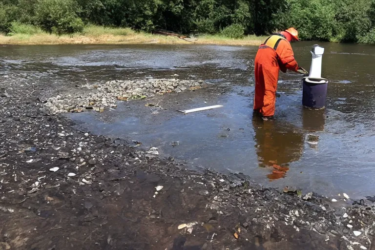 Prompt: dumping loads of mercury!!!! thermometers!!!!! into the river