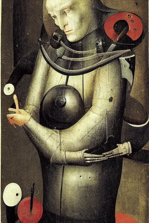 Image similar to Abstract. Portrait of a cyborg woman. Hieronymus Bosch.