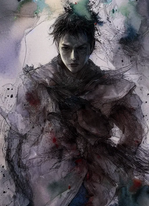 Prompt: portrait, The last spark of color lays in the heart of a poet walking through a grey world, watercolor, dramatic lighting, cinematic, establishing shot, extremely high detail, foto realistic, cinematic lighting, pen and ink, intricate line drawings, by Yoshitaka Amano, Ruan Jia, Kentaro Miura, Artgerm, post processed, concept art, artstation, matte painting, style by eddie mendoza, raphael lacoste, alex ross