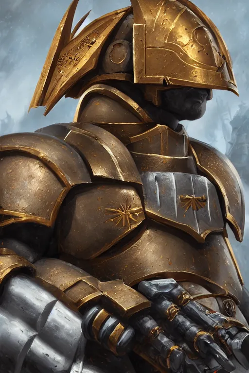 Image similar to armor portrait heros warhammer 4 0 k horus heresy fanart - the primarchs emperor by johannes helgeson animated with vfx concept artist & illustrator global illumination ray tracing hdr fanart arstation zbrush central hardmesh 8 k octane renderer comics stylized