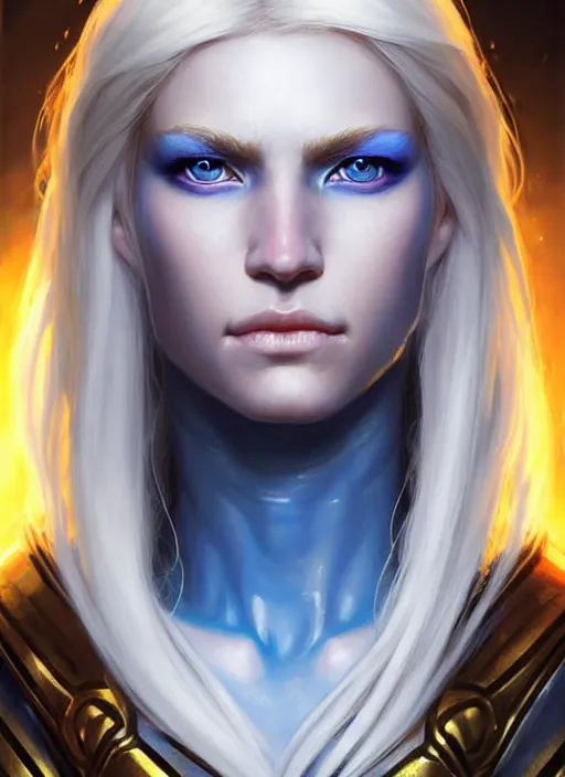 Image similar to a _ fantasy _ style _ portrait _ painting _ of white female paladin with blonde hair and blue eyes, scar under left eye, holy oil _ painting _ unreal _ 5 _ daz. _ rpg _ portrait _ extremely _ detailed _ artgerm _ greg _ rutkowski _ greg