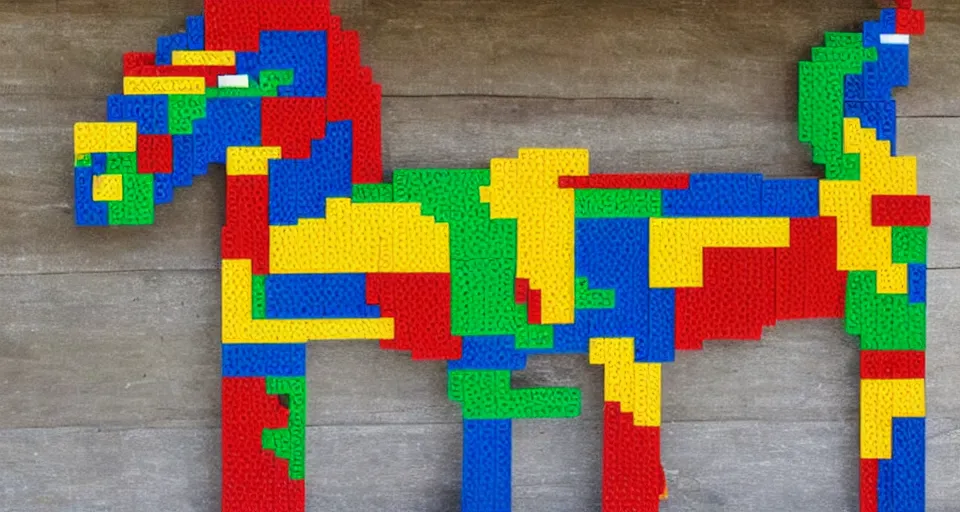 Image similar to horse made out of legos