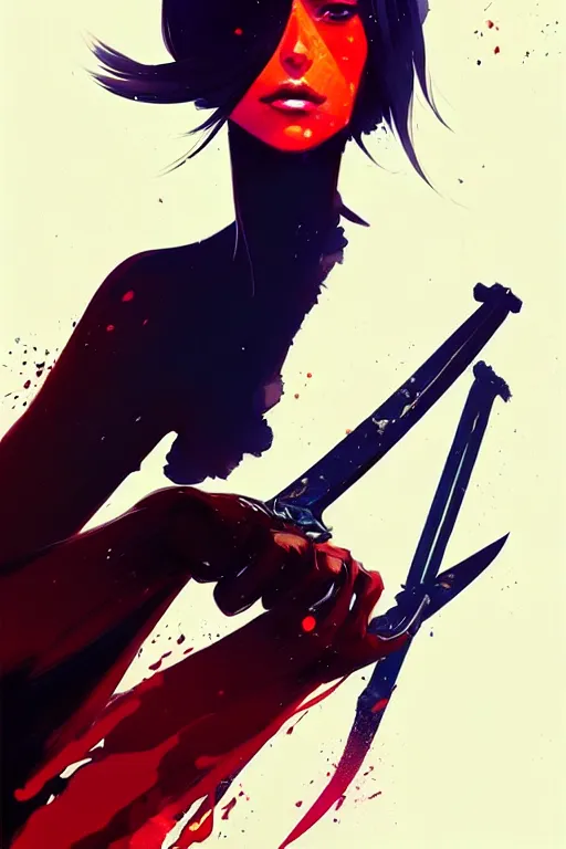 Image similar to a ultradetailed beautiful panting of a stylish woman with a sword, by conrad roset, greg rutkowski and makoto shinkai, trending on artstation