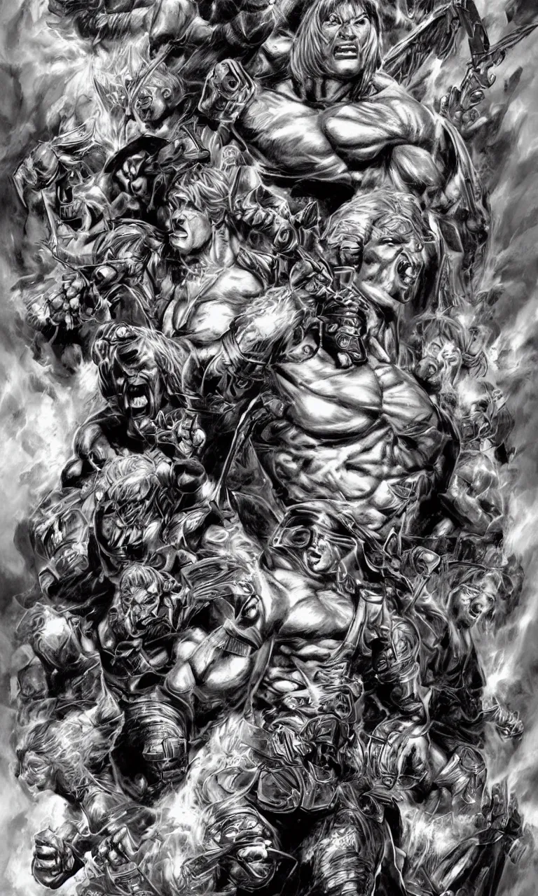 Image similar to he - man character design by lee bermejo