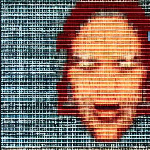 Prompt: glitched atari graphics, pixilated face portrait on a wall of crt televisions