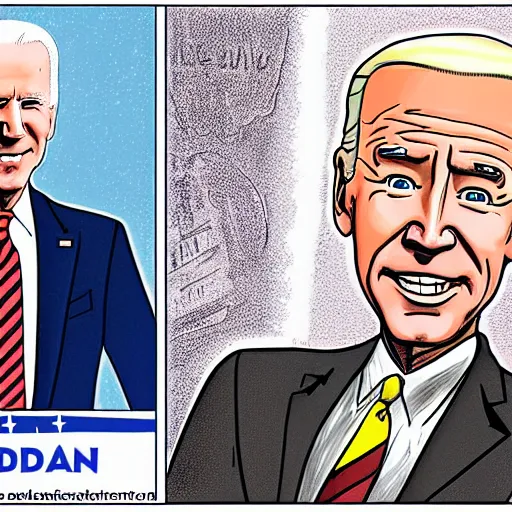 Prompt: Joe Biden political cartoon