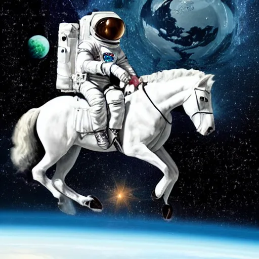 Image similar to astronaut riding a horse in space