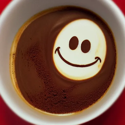 Image similar to a cappuccino with a smiley as chocolate dust