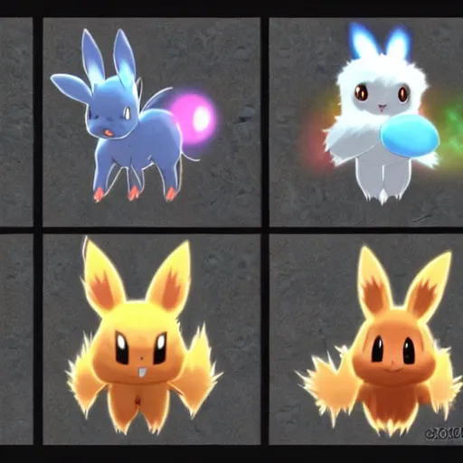 new eeveelution, original artwork by Ken Sugimori, Stable Diffusion