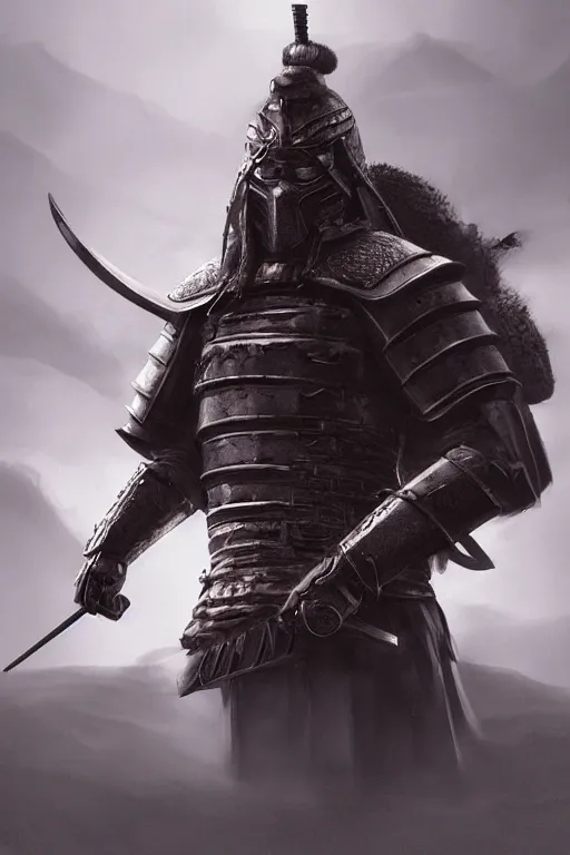 Image similar to portrait, portrait of a legendary Samurai in full armor, dramatic lighting, cinematic, establishing shot, extremly high detail, photo realistic, cinematic lighting, post processed, concept art, artstation, matte painting, style by eddie mendoza, raphael lacoste, alex ross