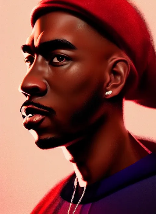 Prompt: a 3 d rendered portrait of an 9 0's era hiphop artist by artist hadi karimi, wlop, artgerm, greg rutkowski, confident expression, dramatic lowkey studio lighting, accurate skin textures, hyperrealism, cgsociety, aesthetically pleasing and harmonious vintage colors