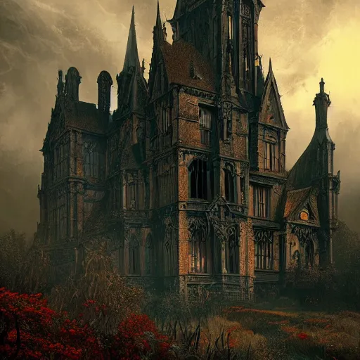 Prompt: demonic gothic victorian scenery in the style of michael whelan and stefan koidl. hyperdetailed photorealism by greg rutkowski, 1 0 8 megapixels, cinematic lighting