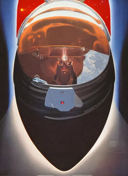 Prompt: ( ( ( portrait of elon musk ) ) ) by chesley bonestell, spacex, mars mission,