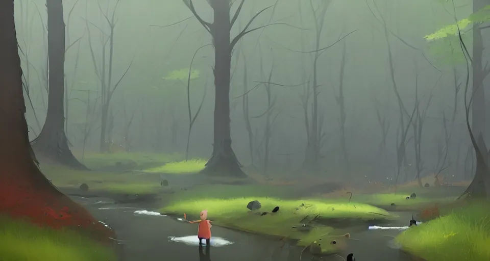 Image similar to a stream deep in the forest, art by Goro Fujita, ilustration, concept art, sharp focus, ArtStation and deviantart