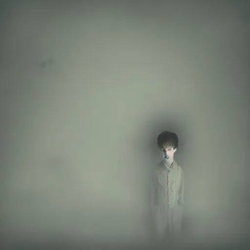 Image similar to photograph of a pale young ghost boy, by mikko lagerstedt, by chris friel, by christian schloe