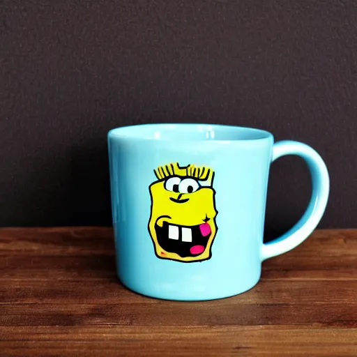 Image similar to a photograph of a mug with spongebob square pants