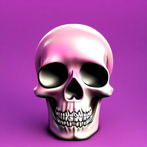 Image similar to 3 d pink skull distorted