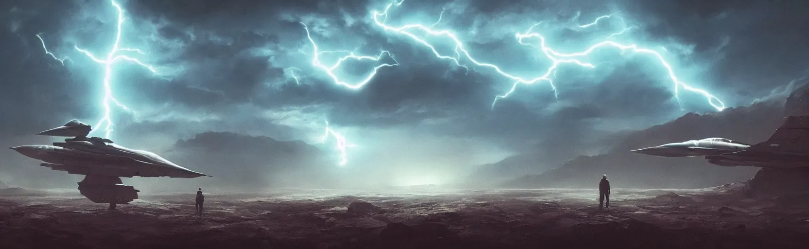 Prompt: retro sci-fi alien landscape, cinematic, cinematic lightning, concept art, photography composition, f16