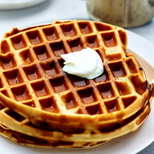 Image similar to golden eggo waffle on a plate