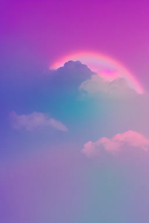 Image similar to high quality pastel coloured film photograph of a model wearing clothing resting on cloud furniture on clouds in a haze filled dreamstate world. three point light, rainbow. photographic production. art directed. pastel colours. volumetric clouds. pastel gradient overlay. waves glitch artefacts. 8 k. filmic.