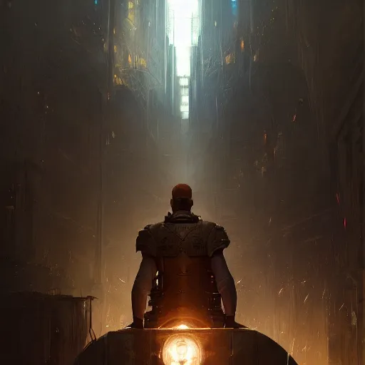Image similar to a realistic character concept art, dramatic lighting, high tech fantasy / magical machinery, cinematic composition, a fantasy digital painting by greg rutkowski and james gurney, trending on artstation, highly detailed, hyperrealistic, realistic, photorealistic, dynamic lighting, highly detailed, cinematic landscape, studio landscape, studio lighting