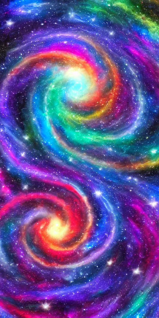 Prompt: galaxy microcosm, double spiral, beautiful colors, vibrant, space, planets, black hole, illustration, trending on deviantart, 4 k