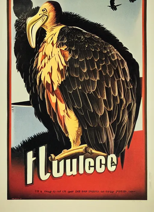 Image similar to vulture look in 1940s propaganda poster