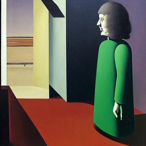 Image similar to “ painting of the problem of knowledge, philosophy, by de chirico, by magritte, by dali, by paula rego ”