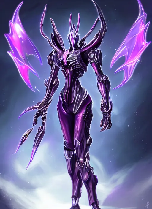 Prompt: cinematic close body, cosmic sized beautiful stunning giant robot mechan hot female dragon goddess, sharp sleek cyborg dragon head, sharp metal ears, smooth purple eyes, smooth fuschia skin, smooth silver armor, nebula, epic proportions, epic scale, macro furry, furry art, dragon art, goddess art, giantess art, warframe, warframe fanart, furaffinity, octane