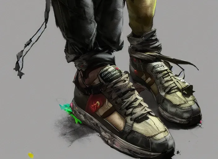 Prompt: sneakers of groot by yoji shinkawa, concept art, unreal engine, octane render, bright colors