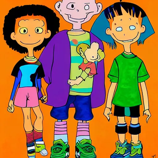 Prompt: rugrats painting by martin handford