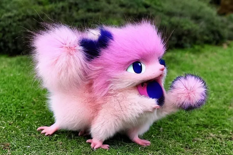 Image similar to real life aipom pokemon, cute!!!, heroic!!!, adorable!!!, playful!!!, chubby!!! fluffly!!!, happy!!!, cheeky!!!, mischievous!!!, ultra realistic!!!, spring time, slight overcast weather, golden hour, sharp focus