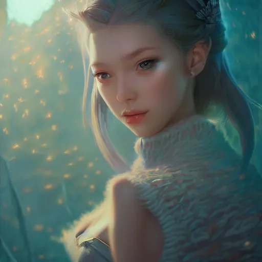 Image similar to highly detailed portrait of beutiful girl fantasy art by finnstark, wonbin lee, lane brown, z ed, wenfei ye, finnstark, oleg bulakh, felix englund, global illumination, radiant light, detailed and intricate environment