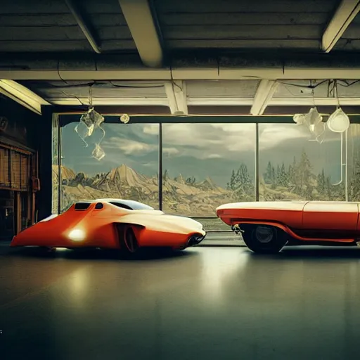 Prompt: retro futuristic vintage cars in showroom, atmospheric lighting, painted, intricate, volumetric lighting, beautiful, daytime, sunny weather, slight overcast, sharp focus, deep colours, ultra detailed, by leesha hannigan, ross tran, thierry doizon, kai carpenter, ignacio fernandez rios