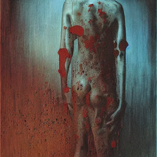 Image similar to a painting by beksinski, zdzisław