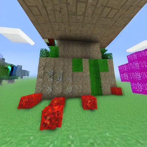 Image similar to minecraft warden beam of flowers