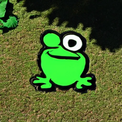 Prompt: pepe the frog on a lillypad