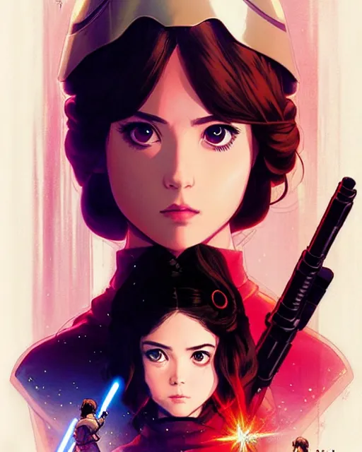 Prompt: poster Anime playing Princess Padme star wars || cute-fine-face, pretty face, realistic shaded Perfect face, fine details. Anime. realistic shaded lighting by Ilya Kuvshinov katsuhiro otomo ghost-in-the-shell, magali villeneuve, artgerm, Jeremy Lipkin and Michael Garmash and Rob Rey Star-Wars poster