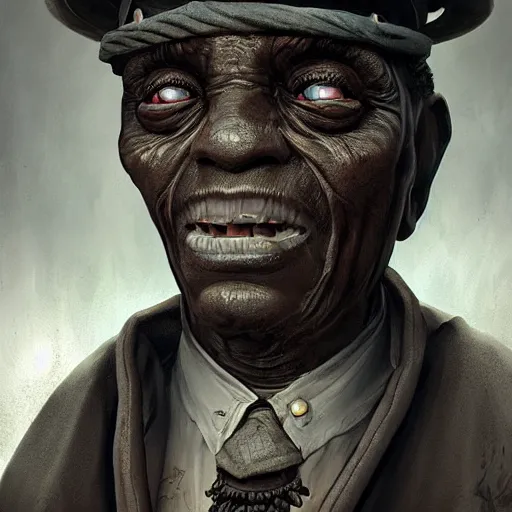 Prompt: a dark and ominous voodoo priest, Apex Legends character digital illustration portrait design, by anton semenov, detailed, cinematic lighting, wide angle action dynamic portrait