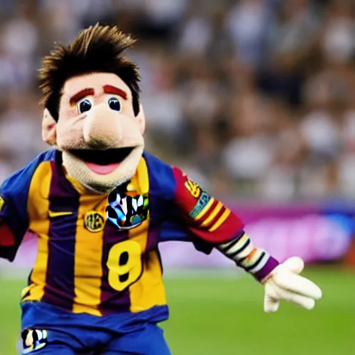 Image similar to lionel messi as a muppet