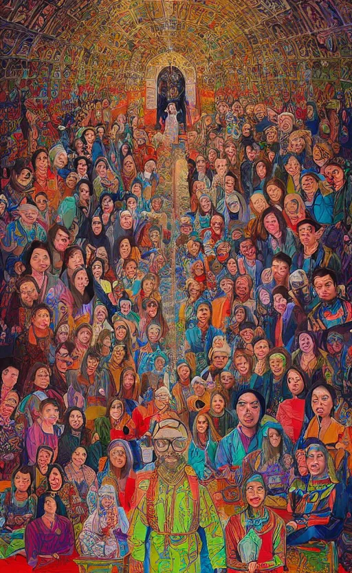 Prompt: a stimulating and psychedelic detailed intricate portrait of nurses and doctors on onlyfans at chernobyl in a church of bad vibes, by sixmorevodka studio. tibetan paintings. trending on artstation.