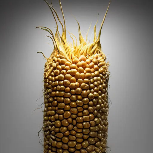 Image similar to modern art, abstract sculpture, corn, moma, studio light, 8 k