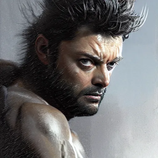 Image similar to karl urban as wolverine, film nior, darkwave, darksynth character portrait, sharp, digital matte painting, art by luis royo, greg rutkowski, wlop, dramatic lighting, trending on artstation