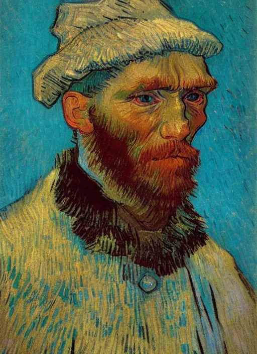 Image similar to !! portrait of a russian peasant!! by van gogh, detailed face expressionist oil painting masterpiece, 8 k resolution, smooth, sharp focus, pastel color palette, trending on artstation