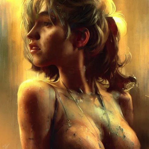 Prompt: hanna montana, full figure, long shot hyperrealistic, bladerunner street, art of elysium by jeremy mann and alphonse mucha, fantasy art, photo realistic, dynamic lighting, artstation, poster, volumetric lighting, very detailed face, 4 k, award winning